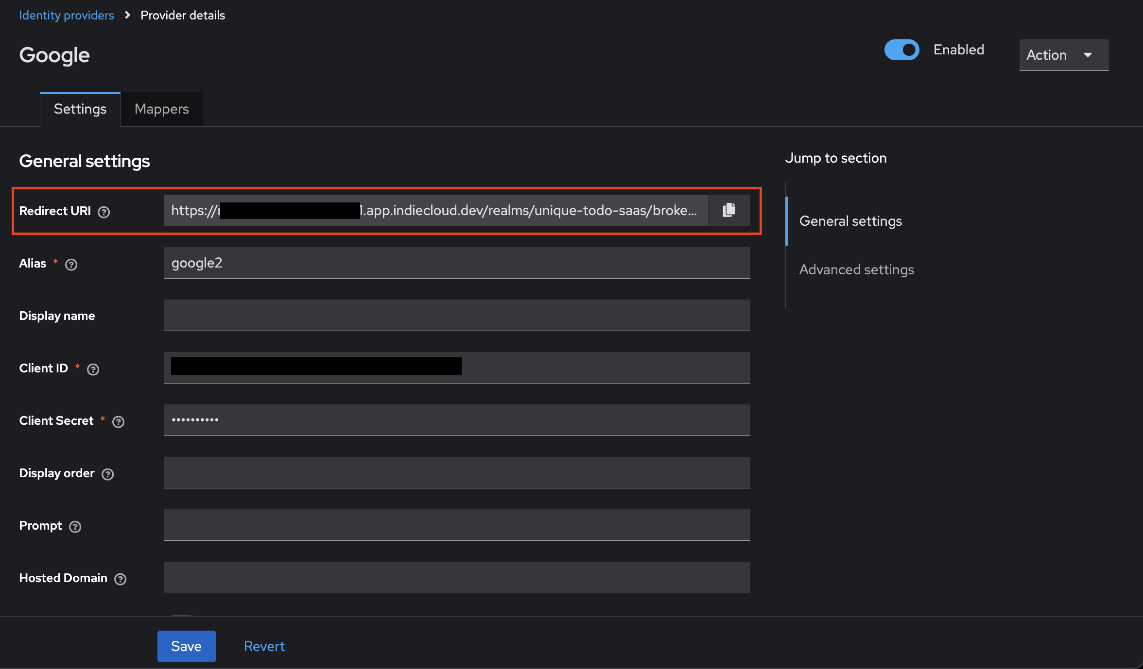 Identity Provider Details